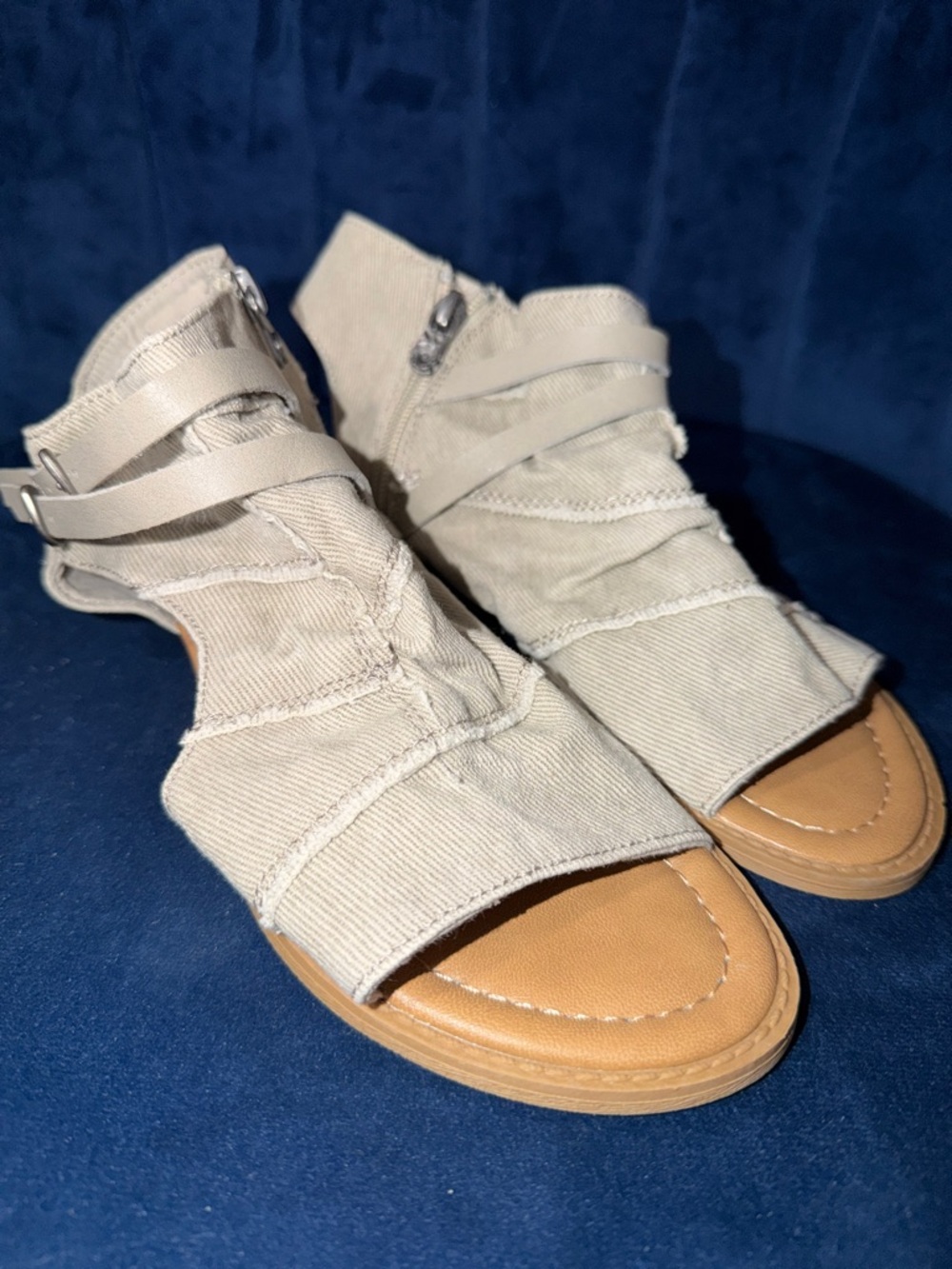 Blowfish Malibu Women's Beige Open-Toe Ankle Sandals Size 10